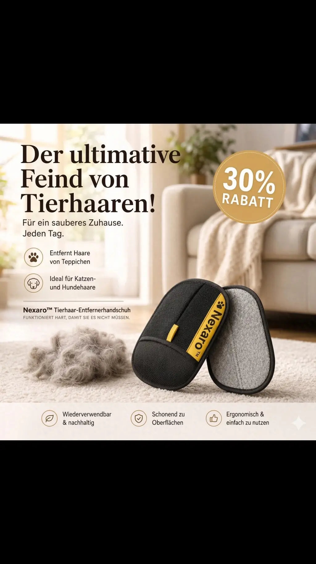 Premium Tierhaarentferner Handschuh