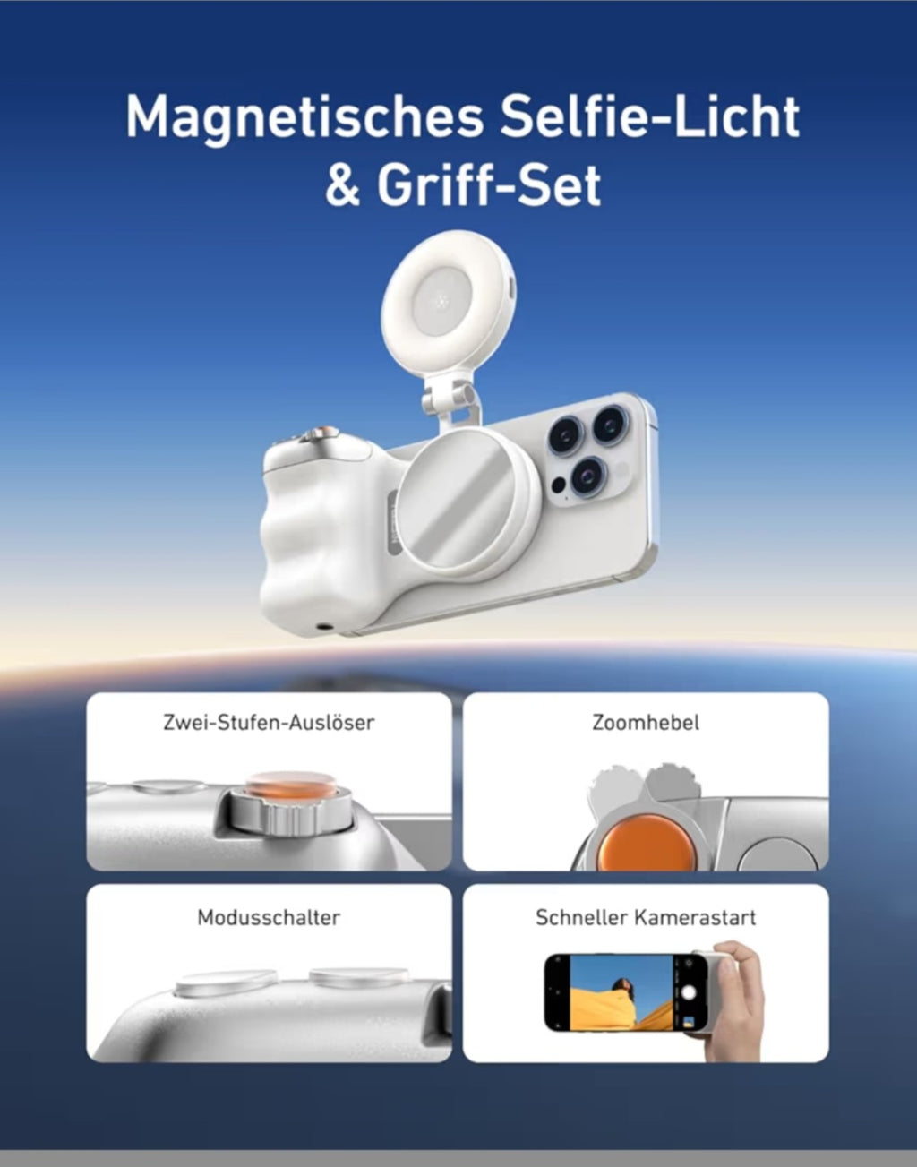 MagStudio – Magnetischer Kameragriff mit LED